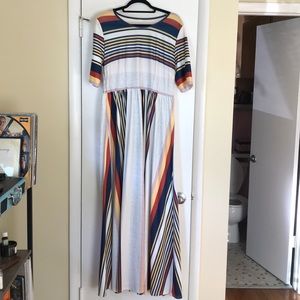 Floor length primary color sun dress